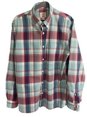 Brooks Brothers Red Fleece Plaid Cotton Button Down Shirt Men's Large